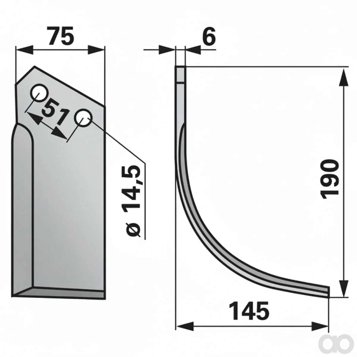 Prillinger-00270048 - Curved knife right instead of (00270048)