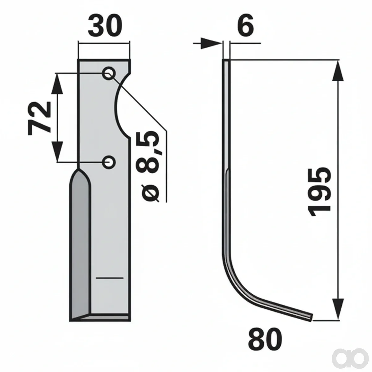 Prillinger-00270310 - Curved knife right instead of (00270310)