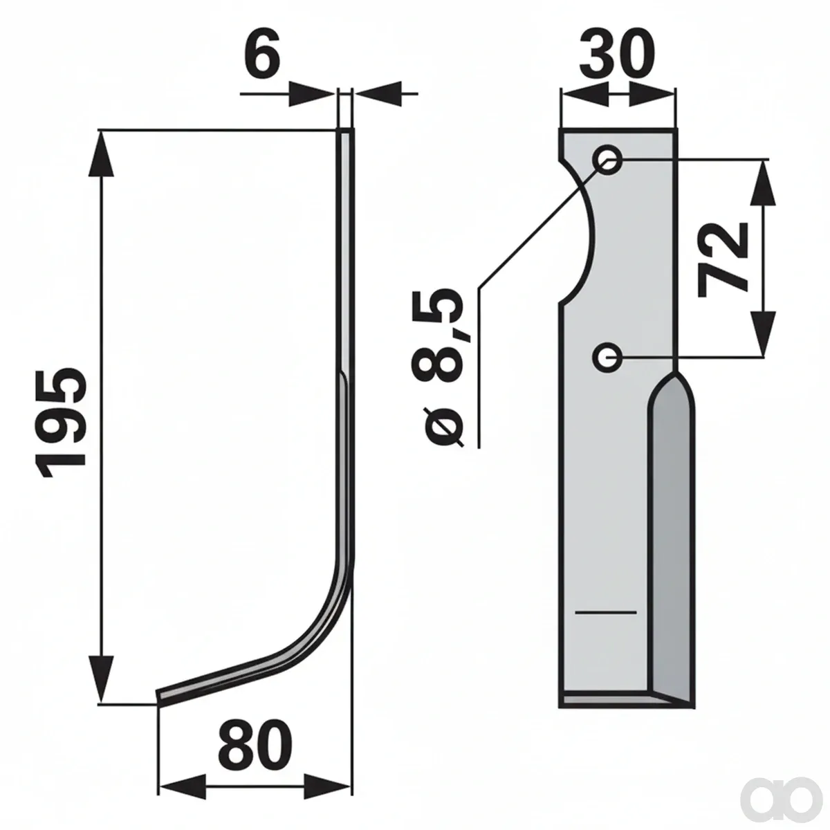 Prillinger-00270311 - Curved knife left instead of (00270311)