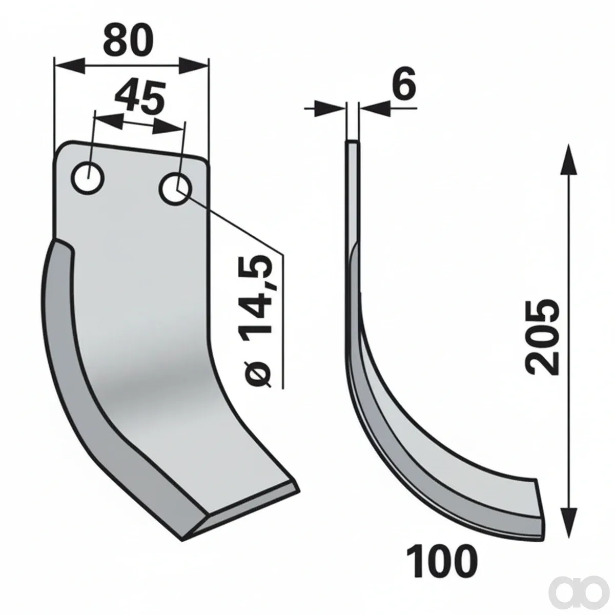 Prillinger-00270362 - Curved knife right instead of (00270362)