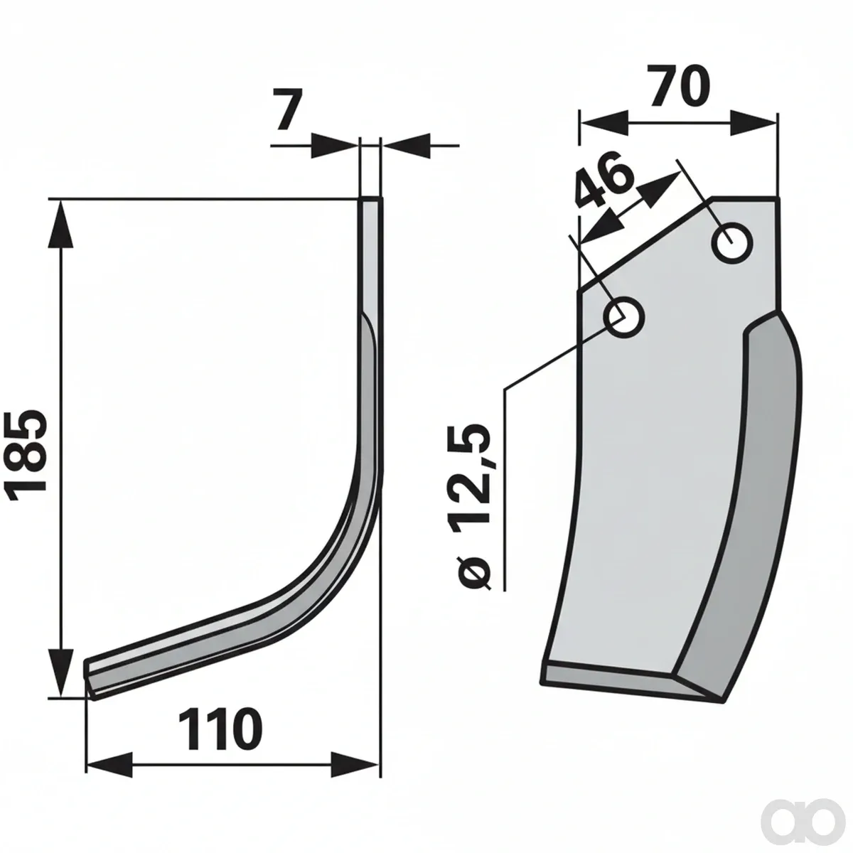 Prillinger-00270729 - Curved knife left instead of (00270729)