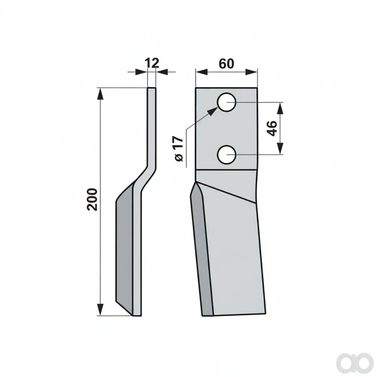 Prillinger-00271133 - Milling cutter left 60X12 L = 200 (00271133)