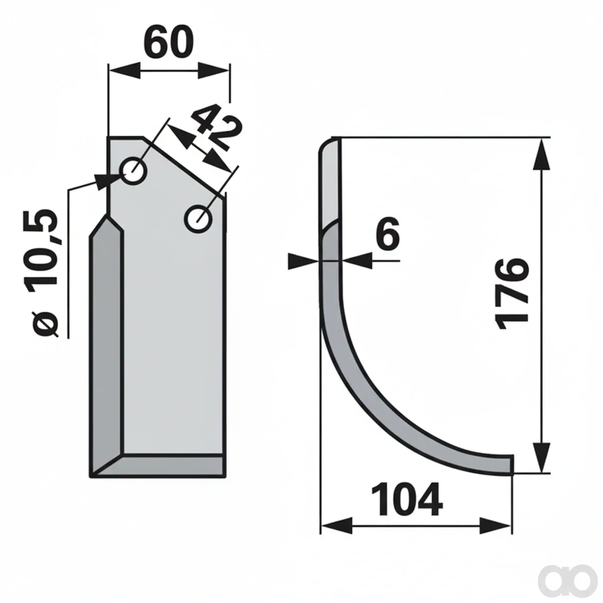 Prillinger-00271156 - Curved cutter right 60X6 L = (00271156)