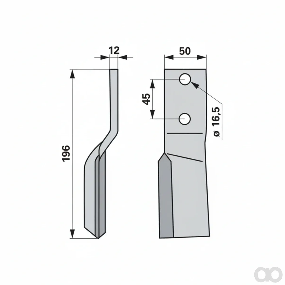Prillinger-00271161 - Milling cutter left 50X12 L = 19 (00271161)
