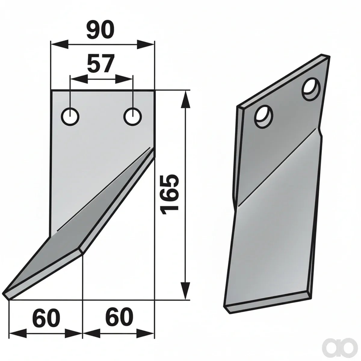 Prillinger-00271189 - Milling cutter left 90X8 L = 165 (00271189)