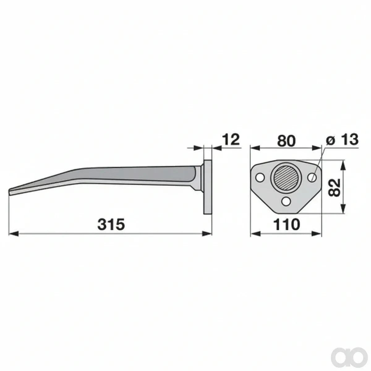 Prillinger-00280104 - Vibrating harrow tine Rear Instead (00280104)