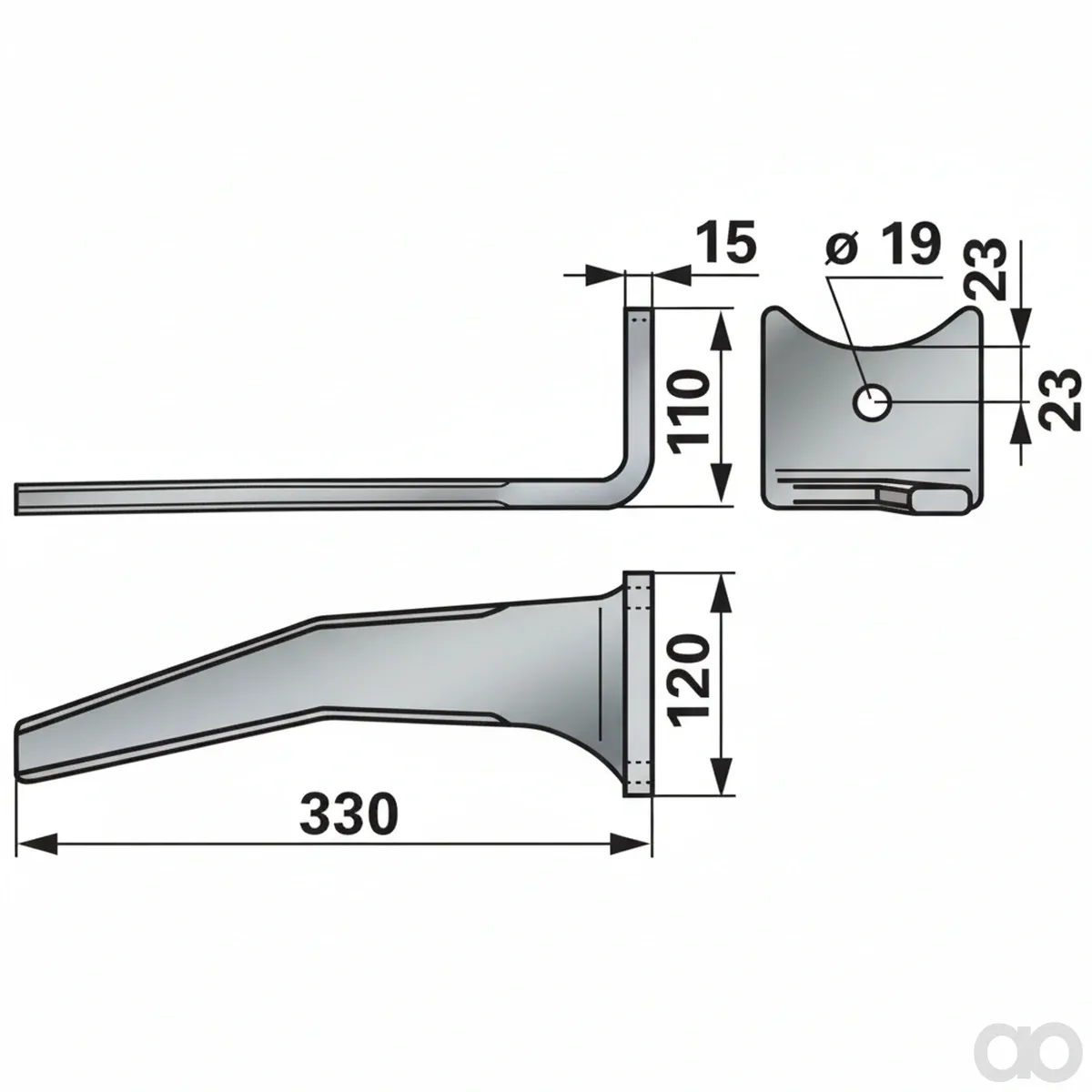 Prillinger-00280106 - Rotary harrow tine right Instead (00280106)