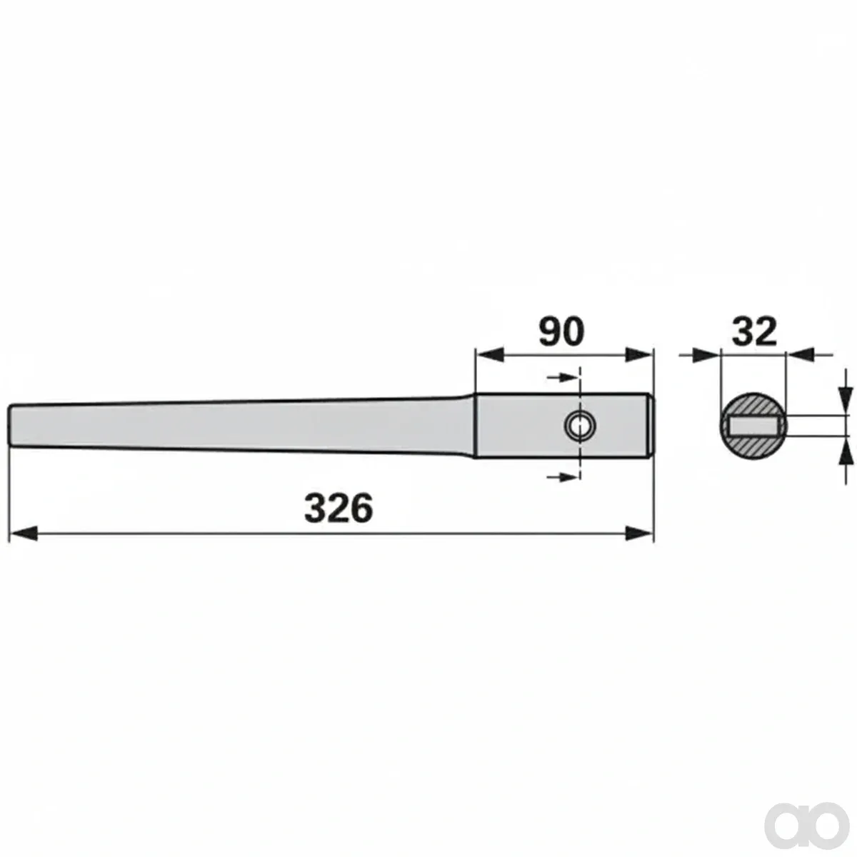 Prillinger-00280122 - Rotary harrow tine Straight Instead (00280122)