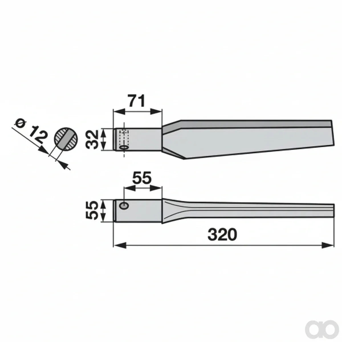 Prillinger-00280151 - Rotary harrow tine left Instead (00280151)