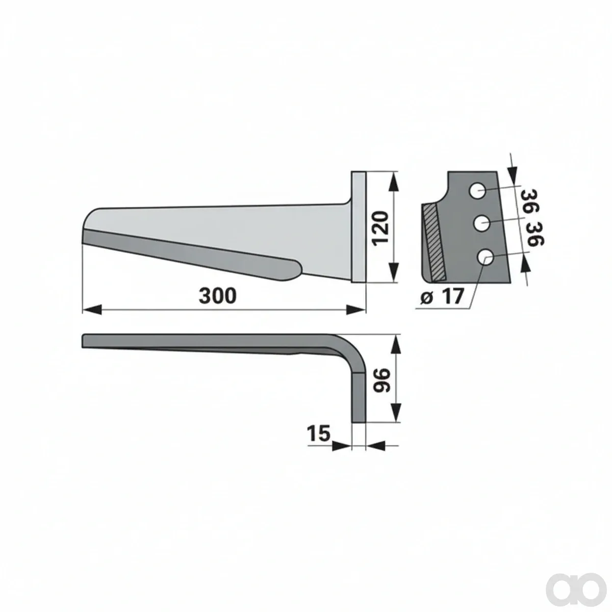 Prillinger-00280254 - Rotary harrow tine right Instead (00280254)