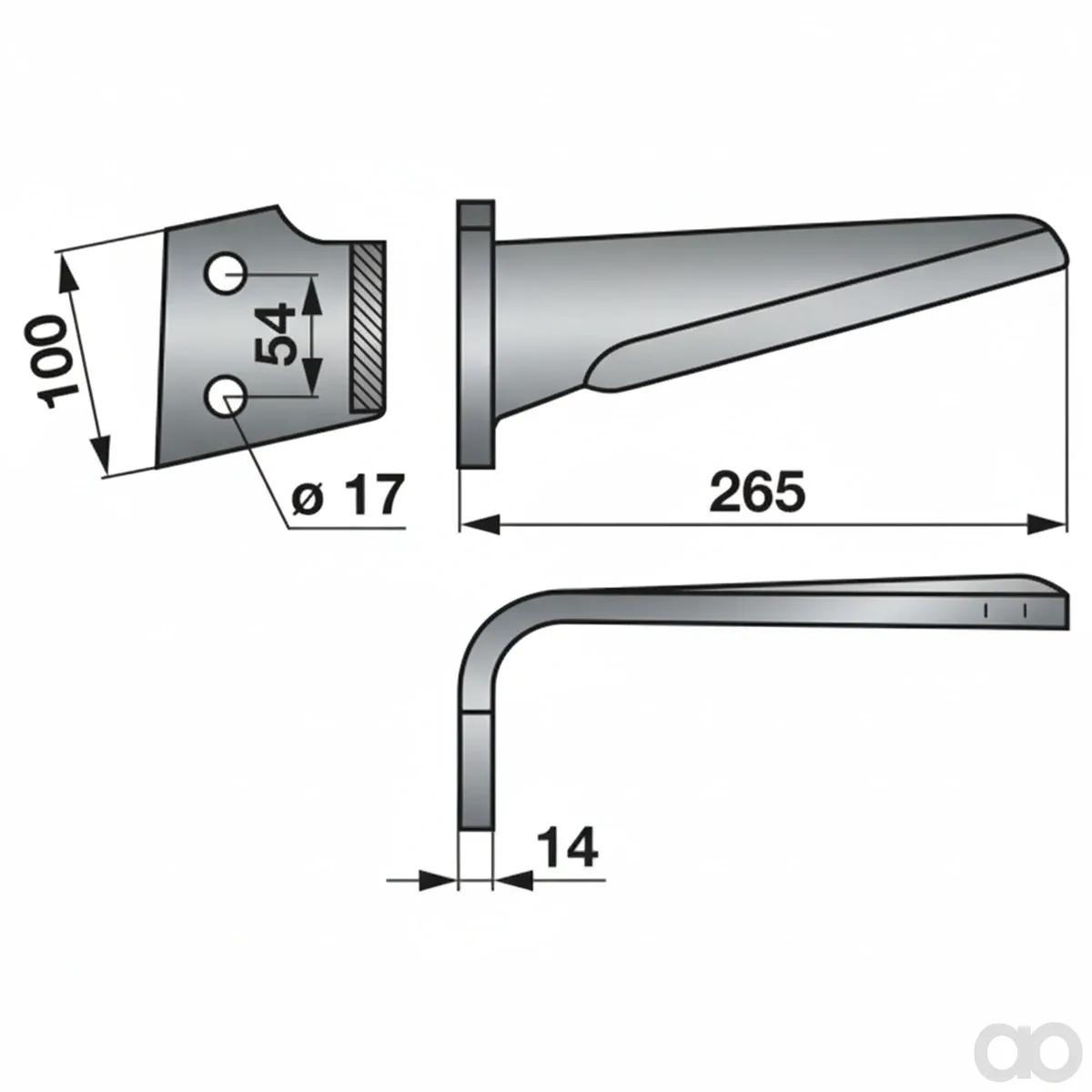 Prillinger-00280265 - Rotary harrow tine left Instead (00280265)