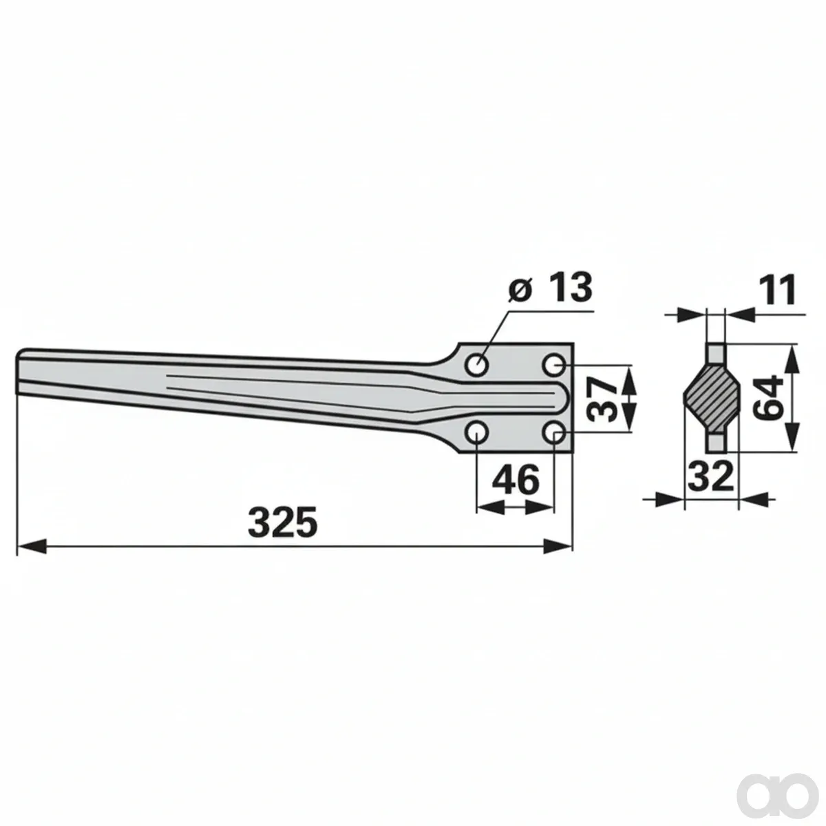 Prillinger-00280272 - Rotary harrow tine right Instead (00280272)