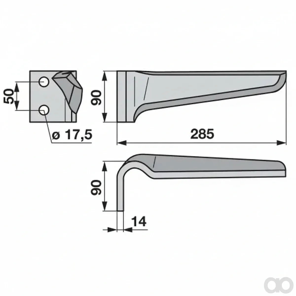 Prillinger-00280337 - Circular harrow tine left attachment (00280337)