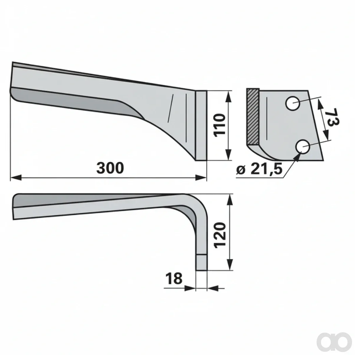 Prillinger-00280352 - Circular harrow tine right attachment (00280352)