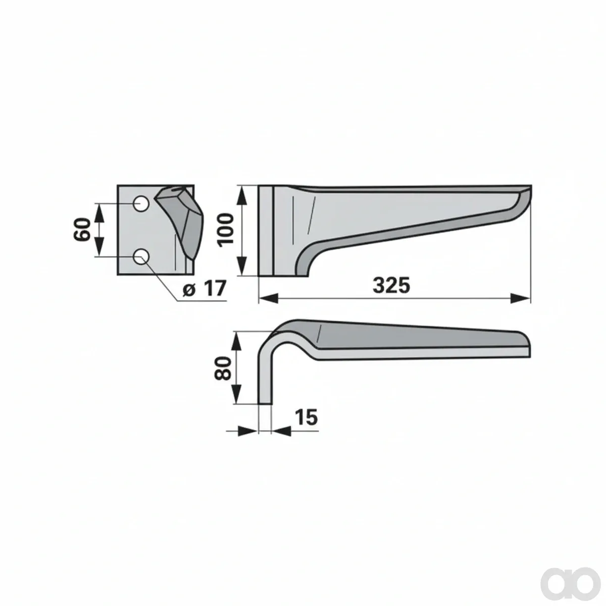 Prillinger-00280377 - Circular harrow tine left attachment (00280377)
