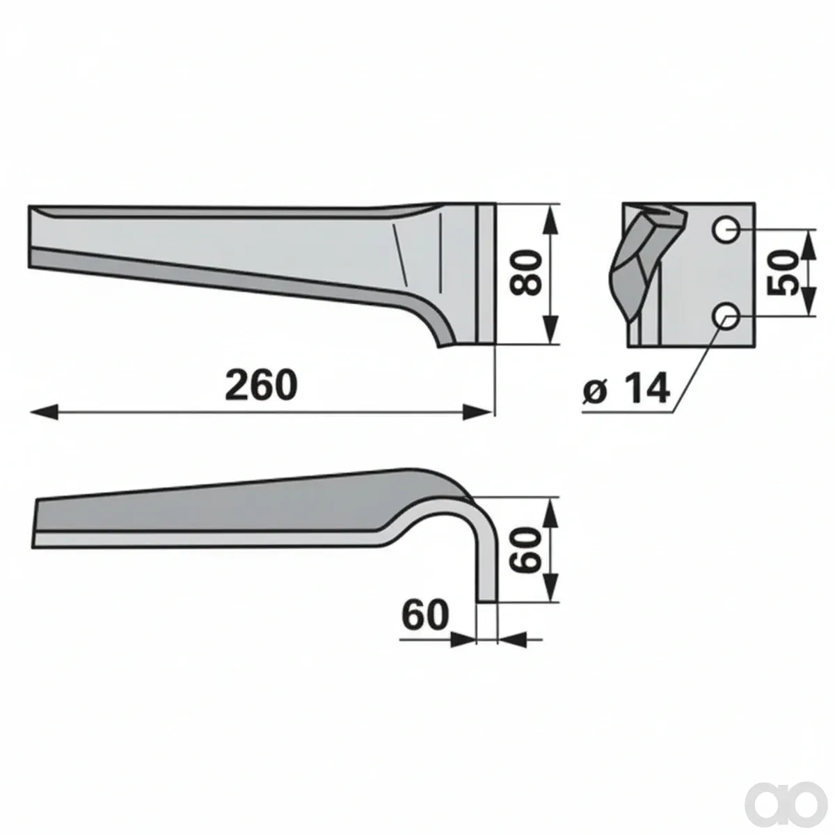 Prillinger-00280382 - Circular harrow tine right attachment (00280382)