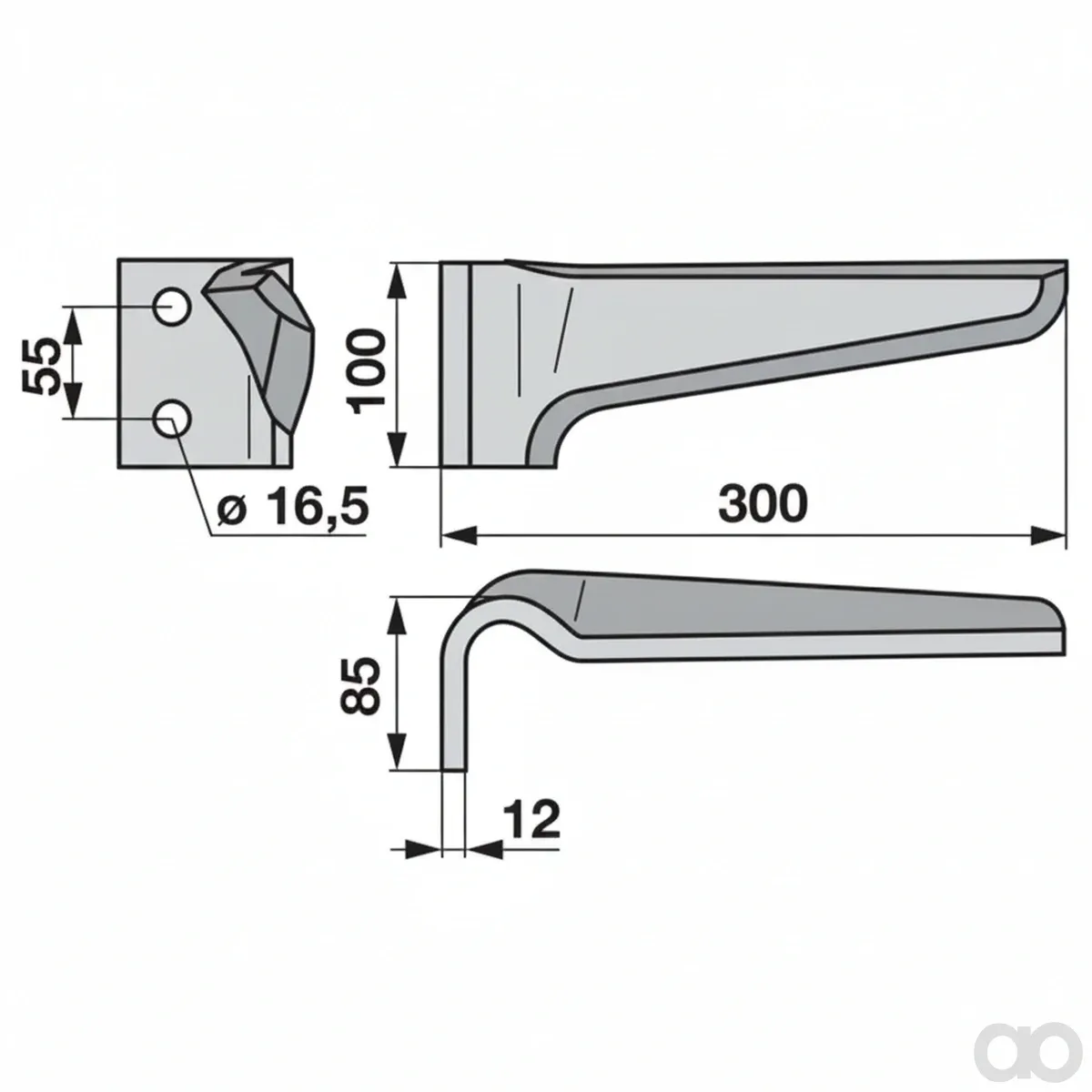 Prillinger-00280391 - Circular harrow tine left attachment (00280391)