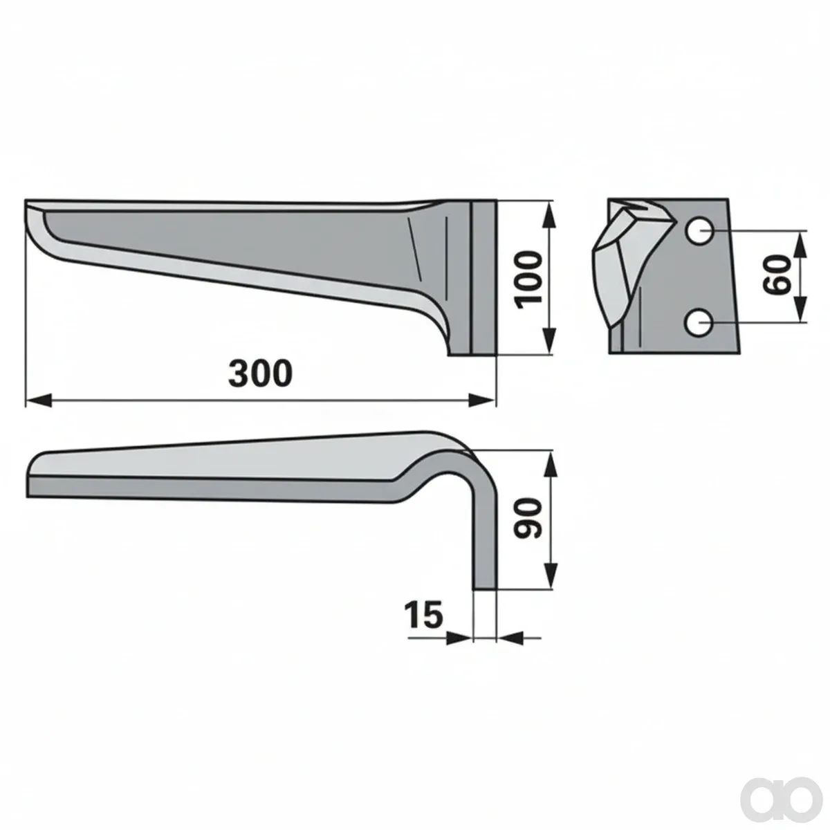 Prillinger-00280396 - Circular harrow tine right attachment (00280396)