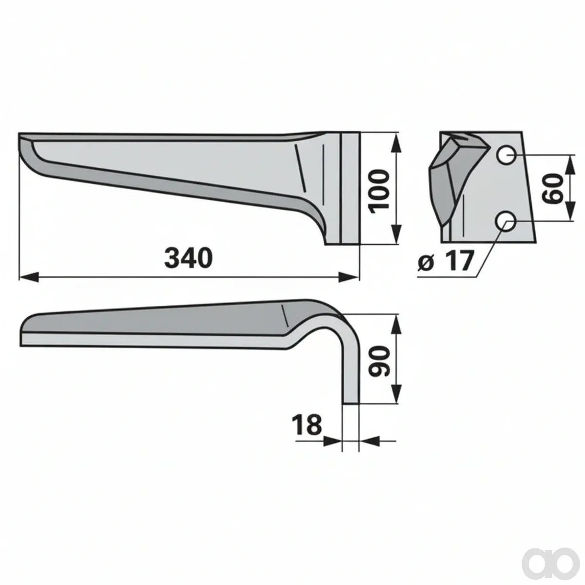 Prillinger-00280446 - Circular harrow tine right attachment (00280446)
