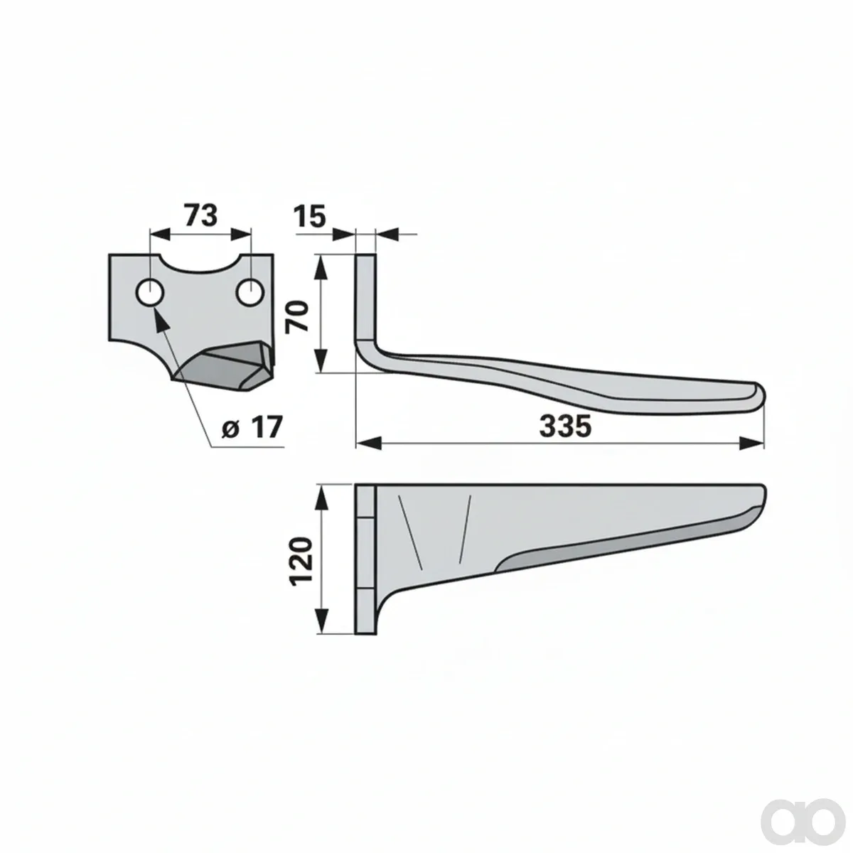 Prillinger-00280609 - Circular harrow tine left attachment (00280609)