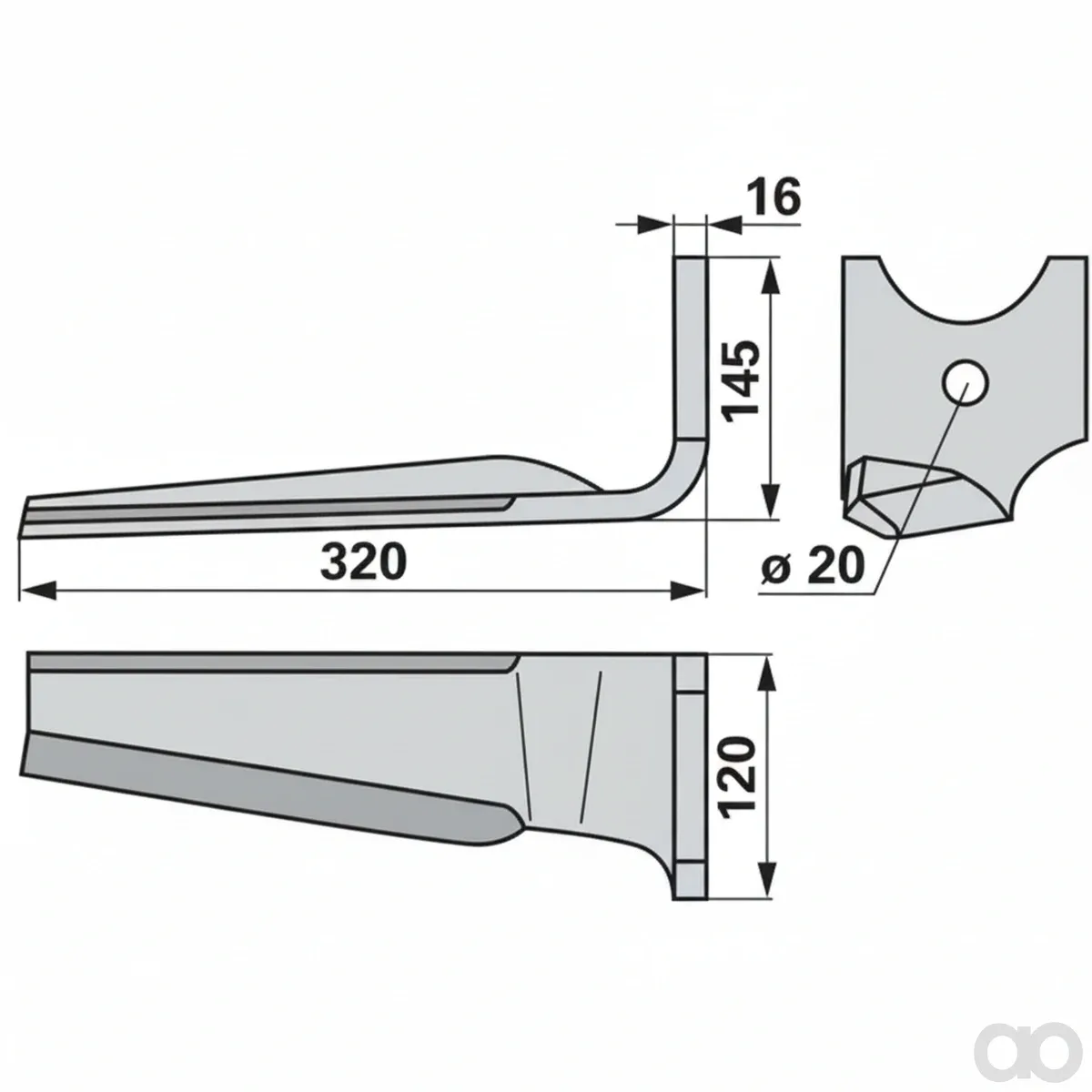 Prillinger-00280625 - Circular harrow tine right attachment (00280625)
