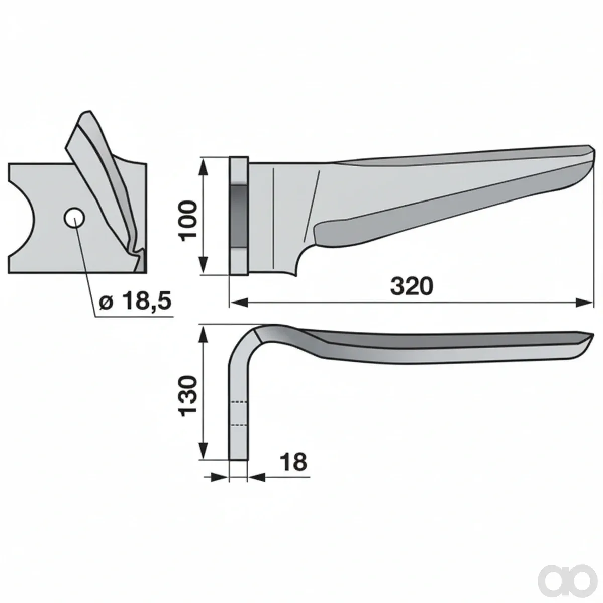 Prillinger-00281025 - Circular harrow tine left attachment (00281025)
