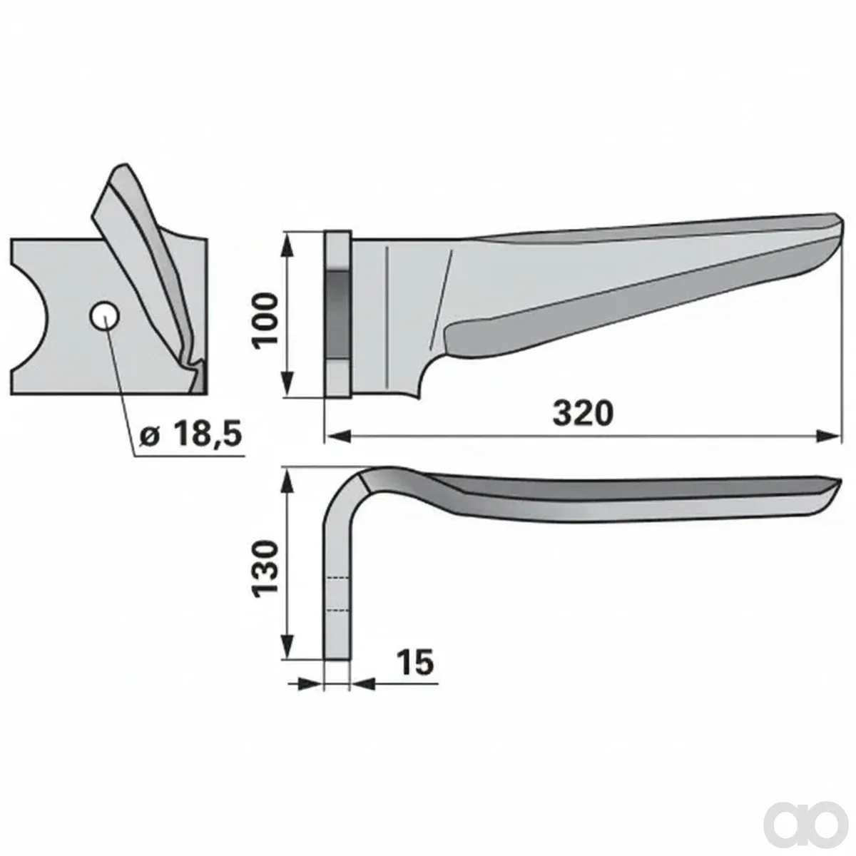 Prillinger-00281055 - Circular harrow tine left attachment (00281055)