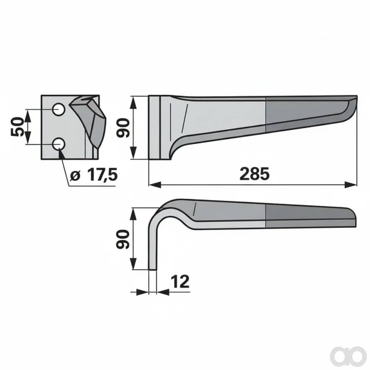 Prillinger-00281065 - Circular harrow tine left attachment (00281065)