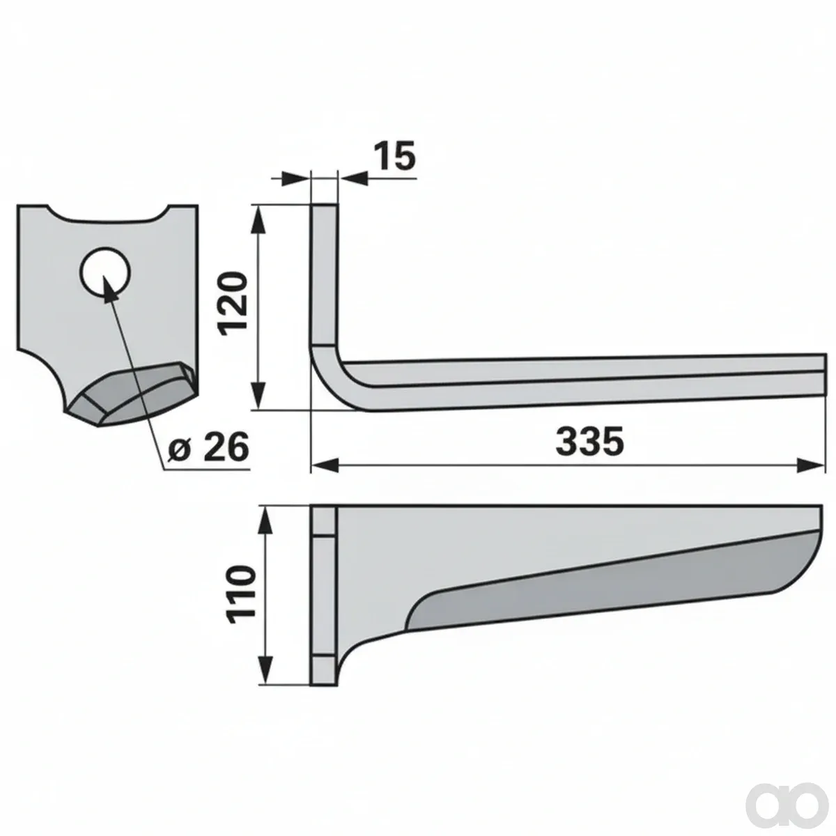 Prillinger-00281091 - Circular harrow tine left attachment (00281091)
