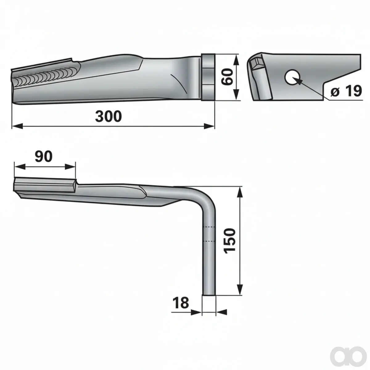 Prillinger-00281113 - Circular harrow tine left Hm attachment (00281113)