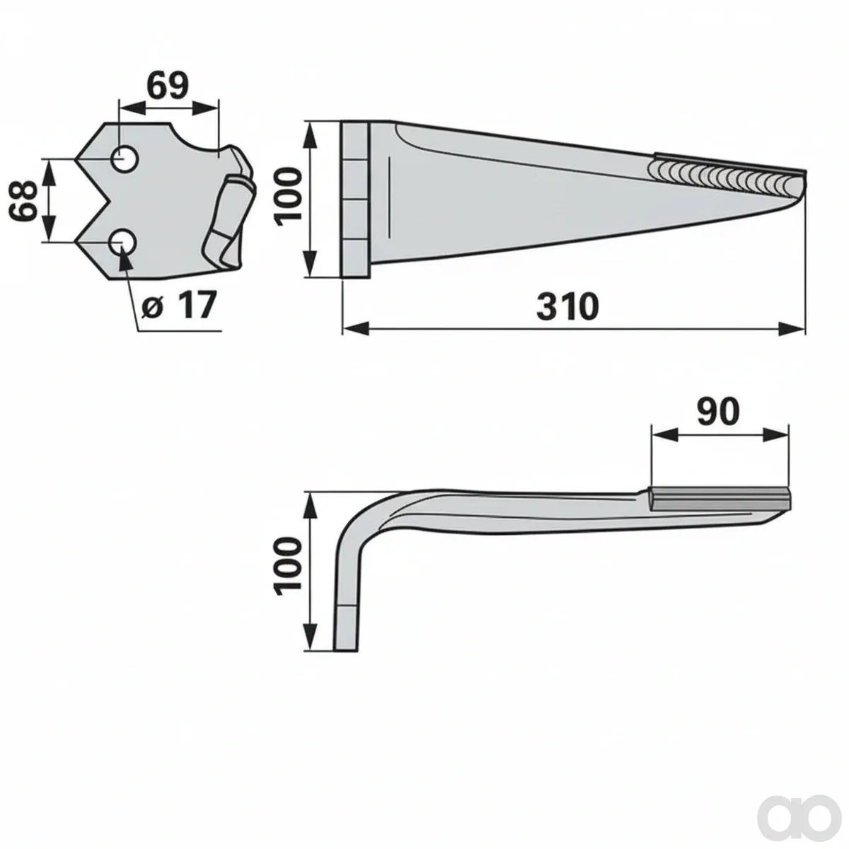 Prillinger-00281114 - Circular harrow tine right Hm attachment (00281114)