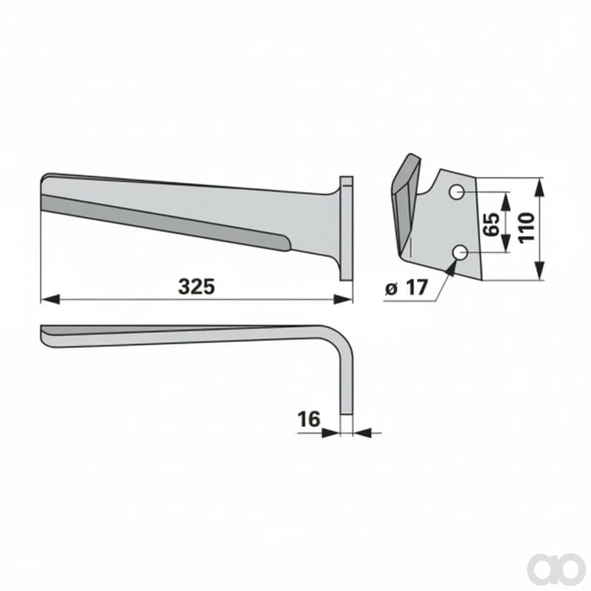Prillinger-00281164 - Rotary harrow tine right Instead (00281164)