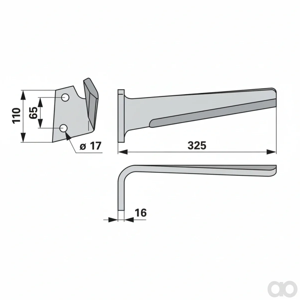 Prillinger-00281165 - Rotary harrow tine left Instead (00281165)