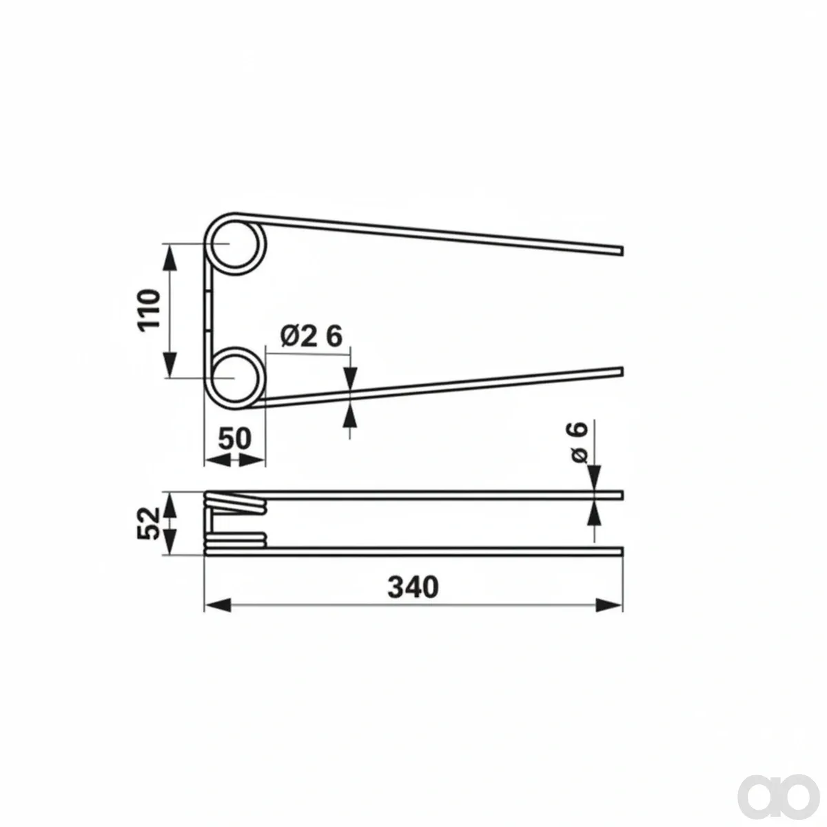 Prillinger-00310325 - Seed harrow tine Instead Von (00310325)