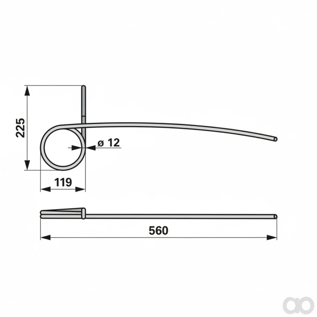 Prillinger-00310337 - Seed harrow tine Instead Von (00310337)