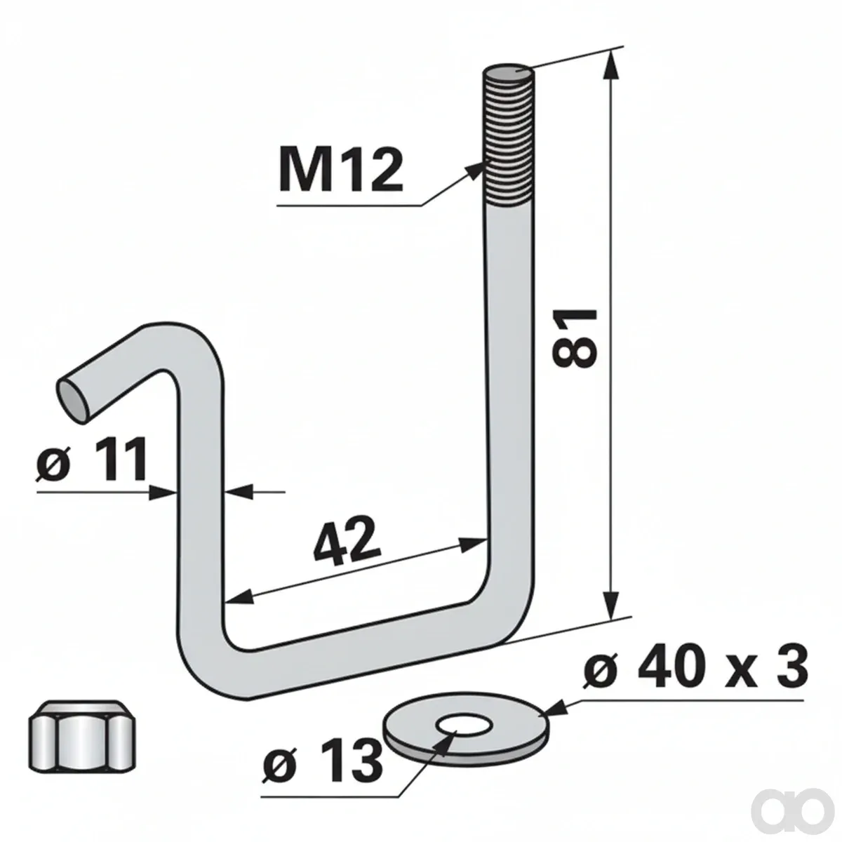 Prillinger-00310422 - Tine holder for frame 40X40 (00310422)