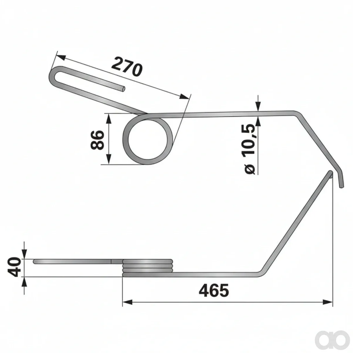 Prillinger-00310616 - Seed harrow tine replacement for (00310616)