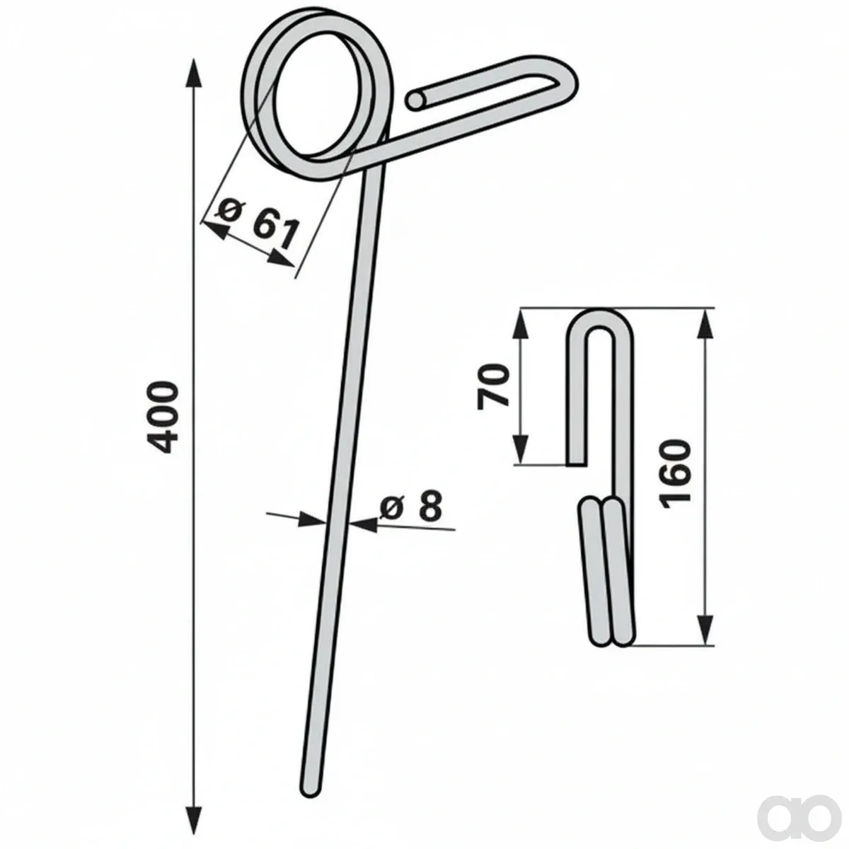 Prillinger-00310825 - Seeder tine replacement for (00310825)