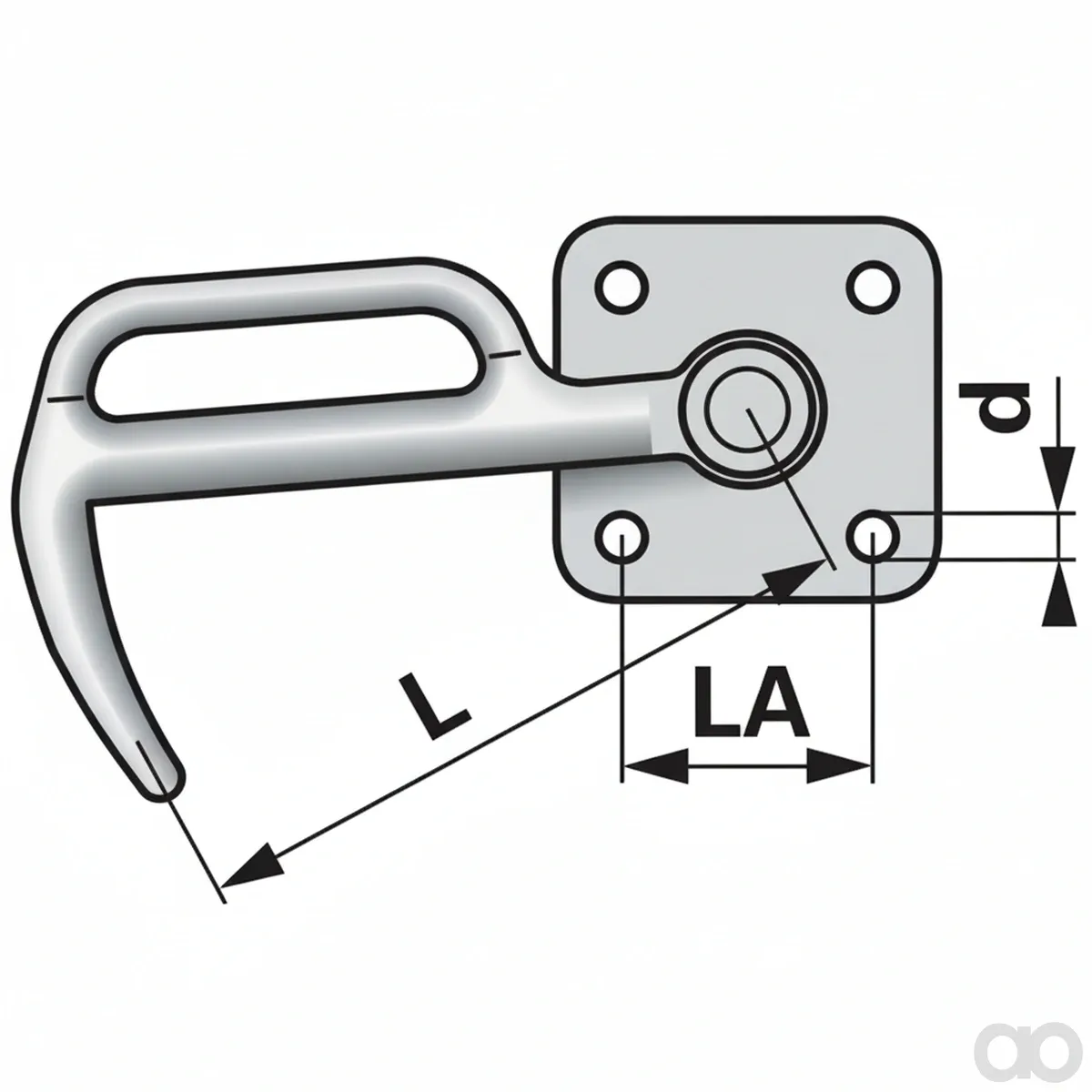 Prillinger-00350330 - Buckle closure right, without eye (00350330)