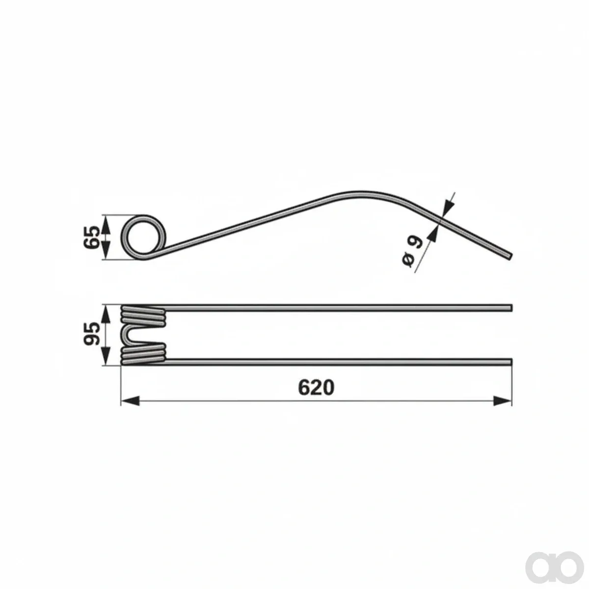 Prillinger-00401332 - Rotor swather tine instead (00401332)