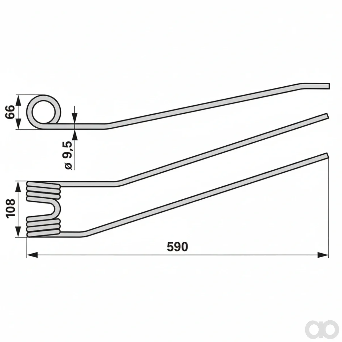 Prillinger-00401407 - Rotor swather tine instead (00401407)