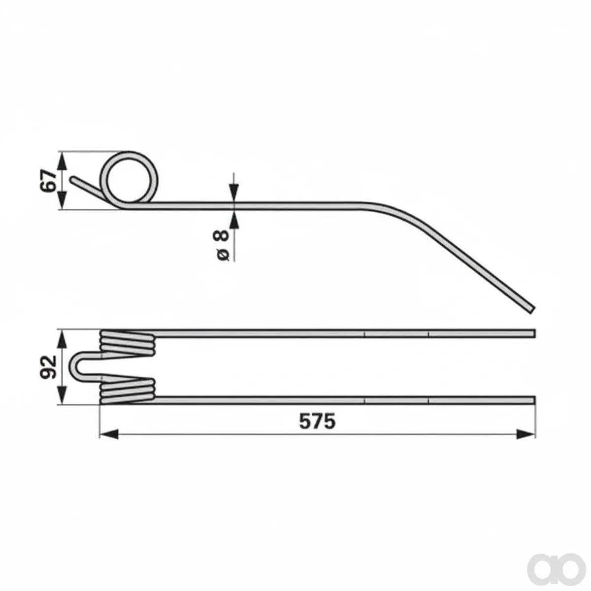 Prillinger-00401443 - Rotor swather tine instead (00401443)