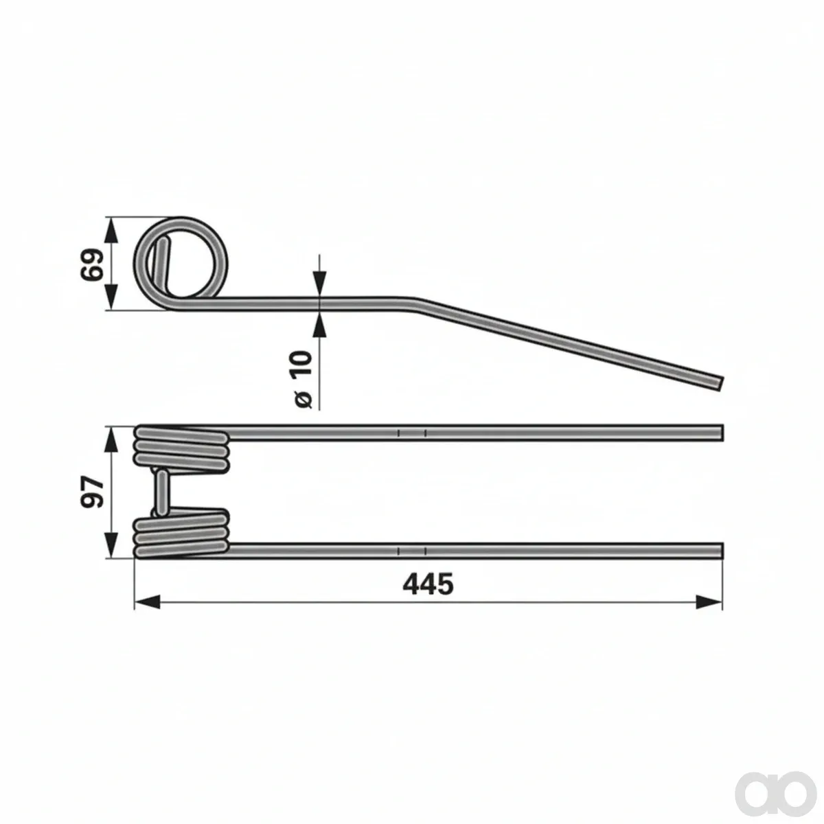 Prillinger-00401464 - Rotor hay tine instead of (00401464)