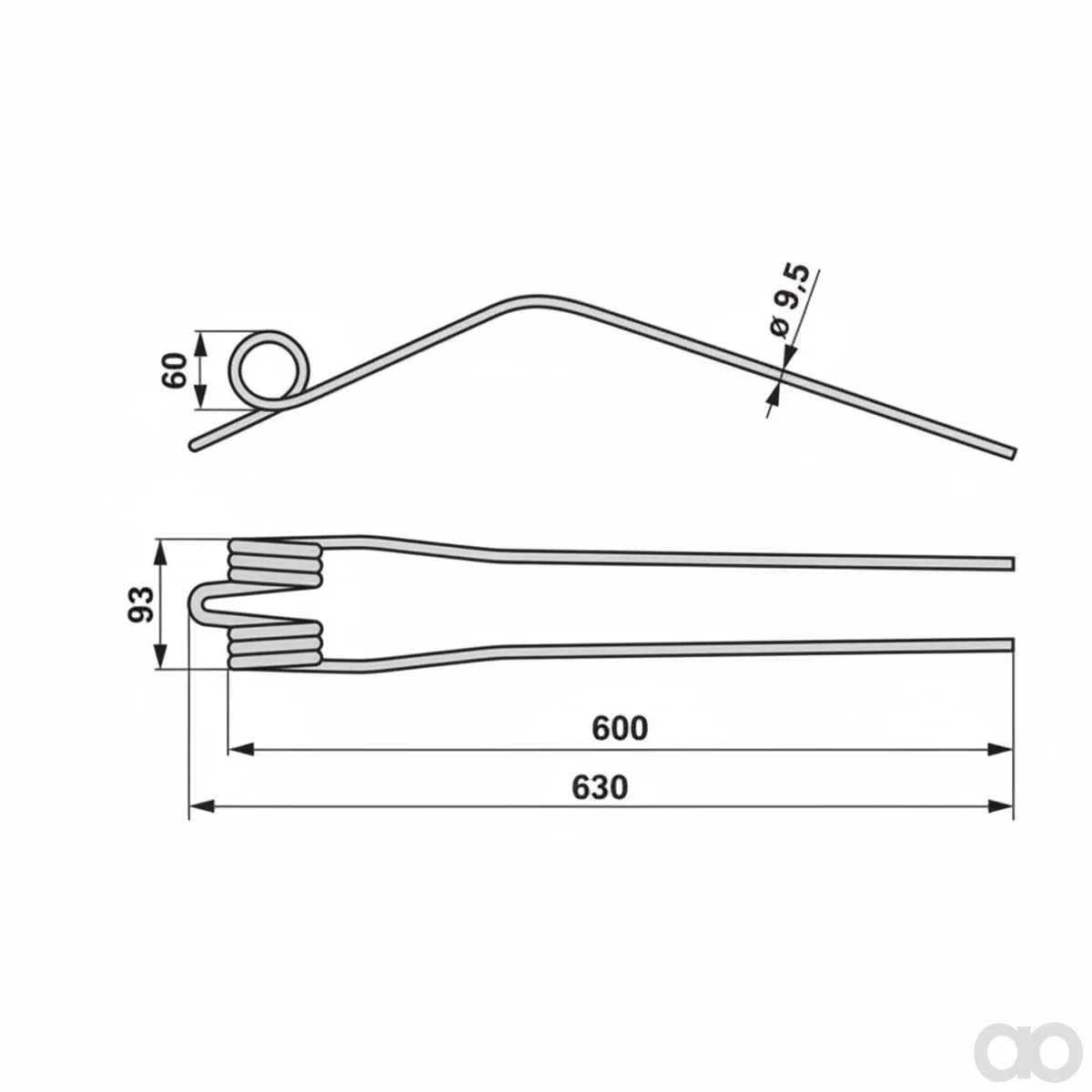 Prillinger-00401504 - Swather tine instead of Kro (00401504)