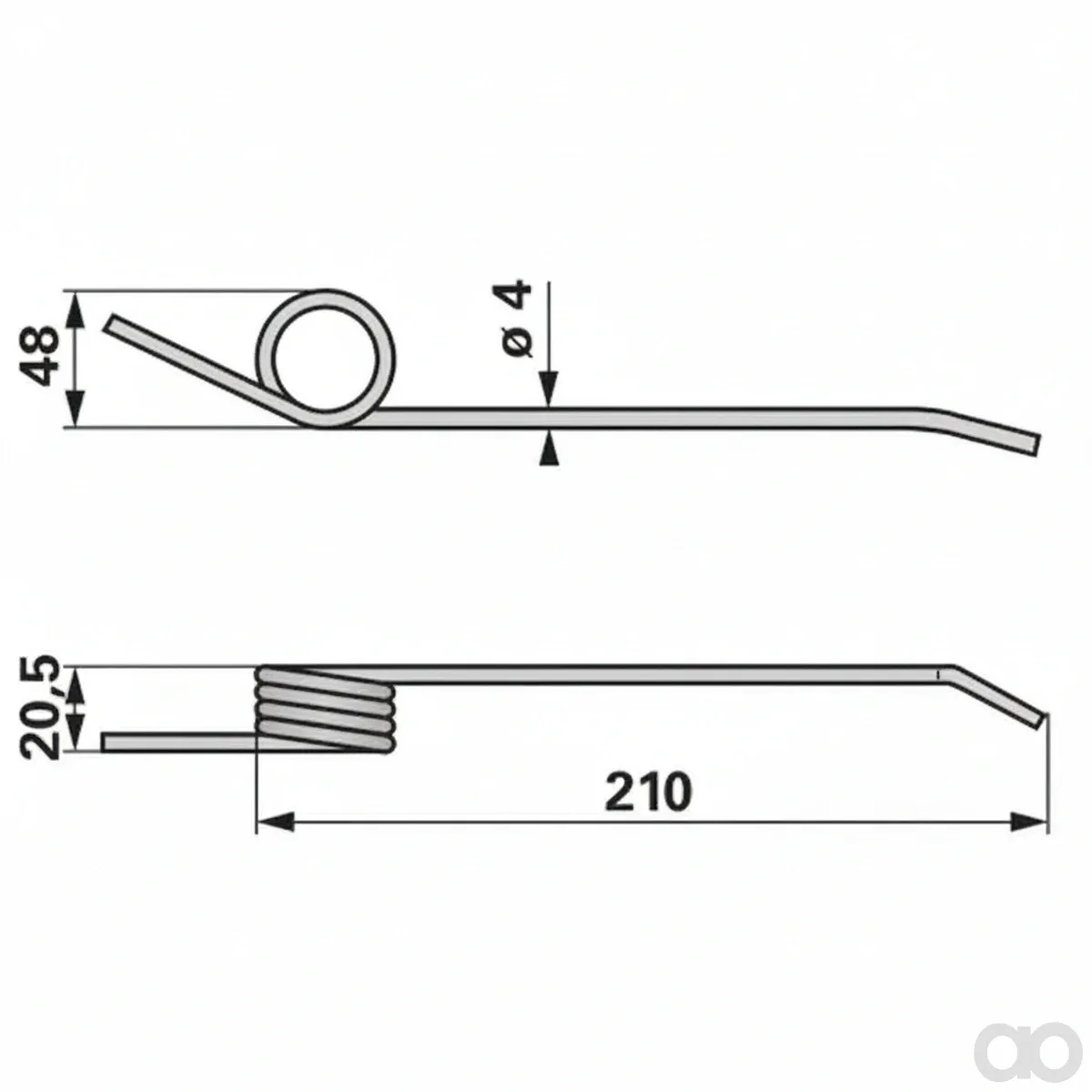 Prillinger-00401628 - Spring tine right Instead Of (00401628)