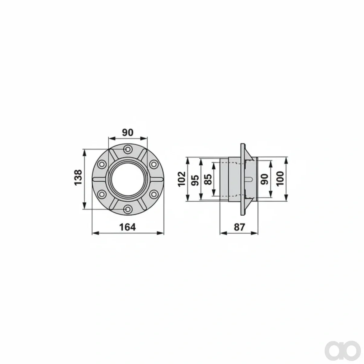Prillinger-00416144a - Sliding disc hub bore diameter 90 (00416144A)