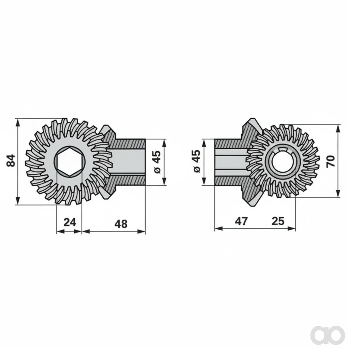 Prillinger-00417117 - Bevel gear set flange bearing tube (00417117)