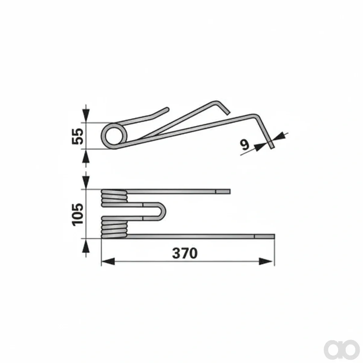 Prillinger-00450100 - Rotor Rake Tine left Replacement (00450100)