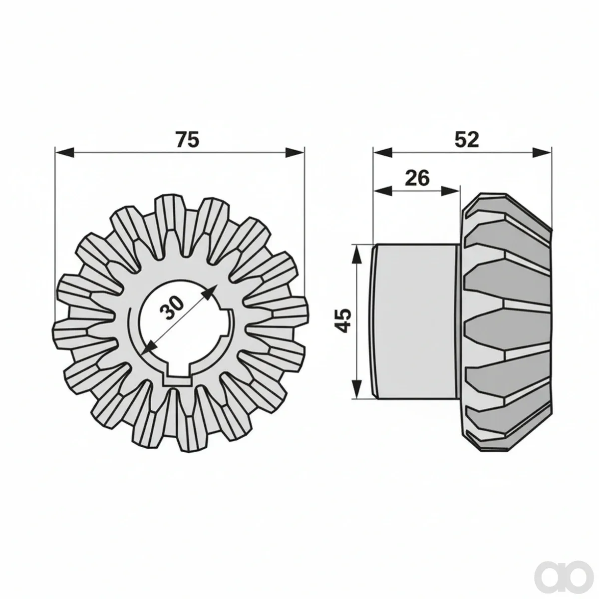 Prillinger-00453502 - Bevel gear 16 teeth, Instead of (00453502)