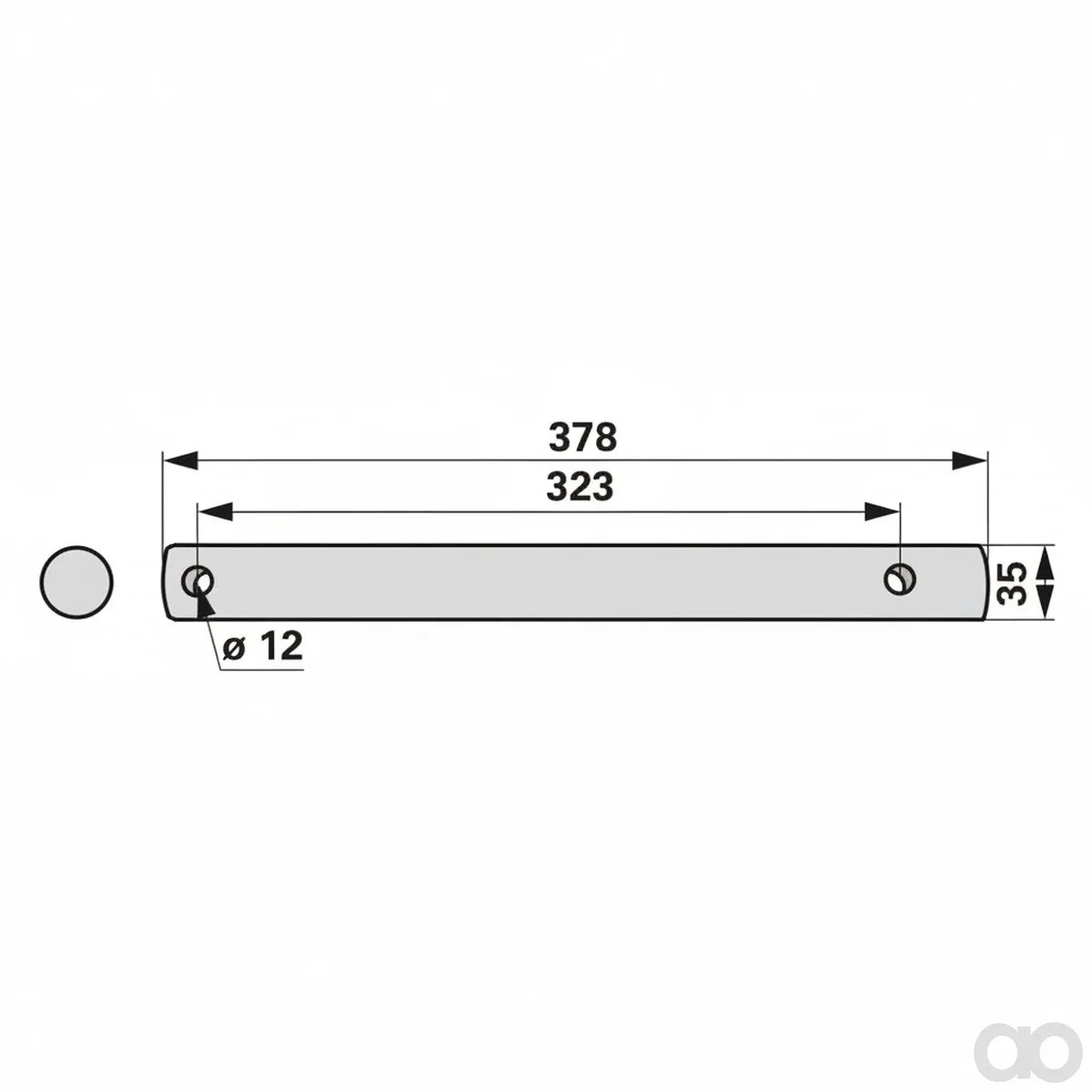 Prillinger-00453512 - Rotor shaft 35 X 378 mm, Kron (00453512)